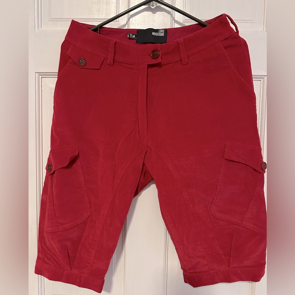 Love moschino Red Cargo Shorts